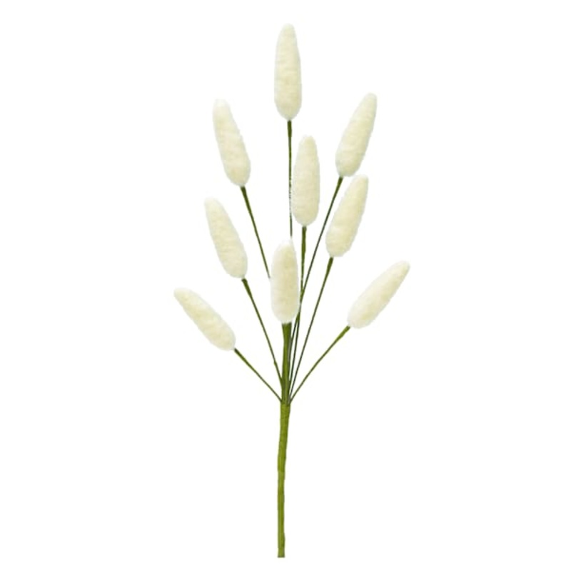 Cream Bunny Tail Floral Pick, 12″