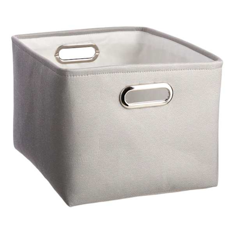 Light Grey Rectangle Fabric Storage Basket 16.1×11 | At Home