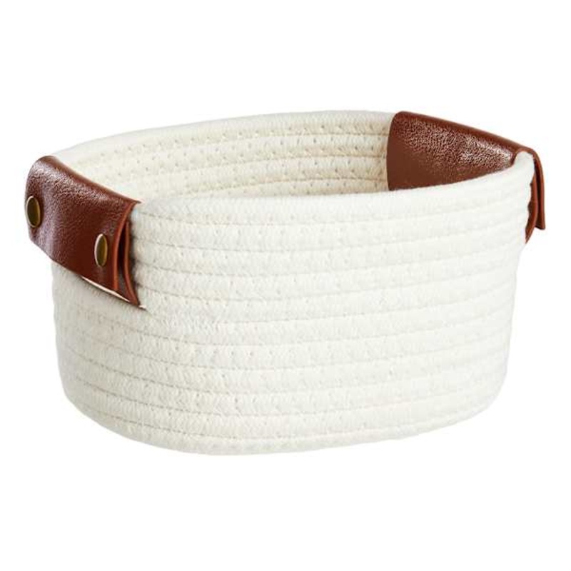 Trist White Rectangle Bins, Medium