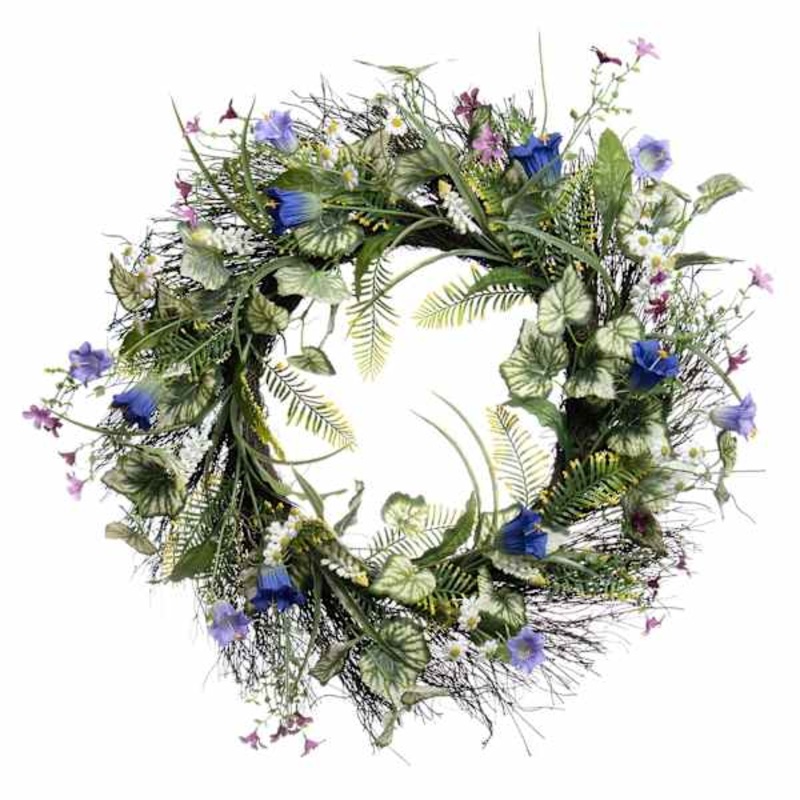 Wild Daisy & Bell Flower Wreath, 24″