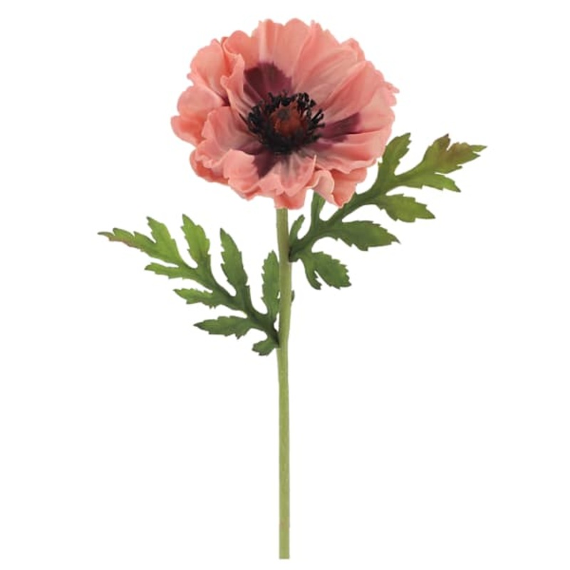 Willow Crossley Pink Soft Touch Poppy Floral Pick, 12.5″