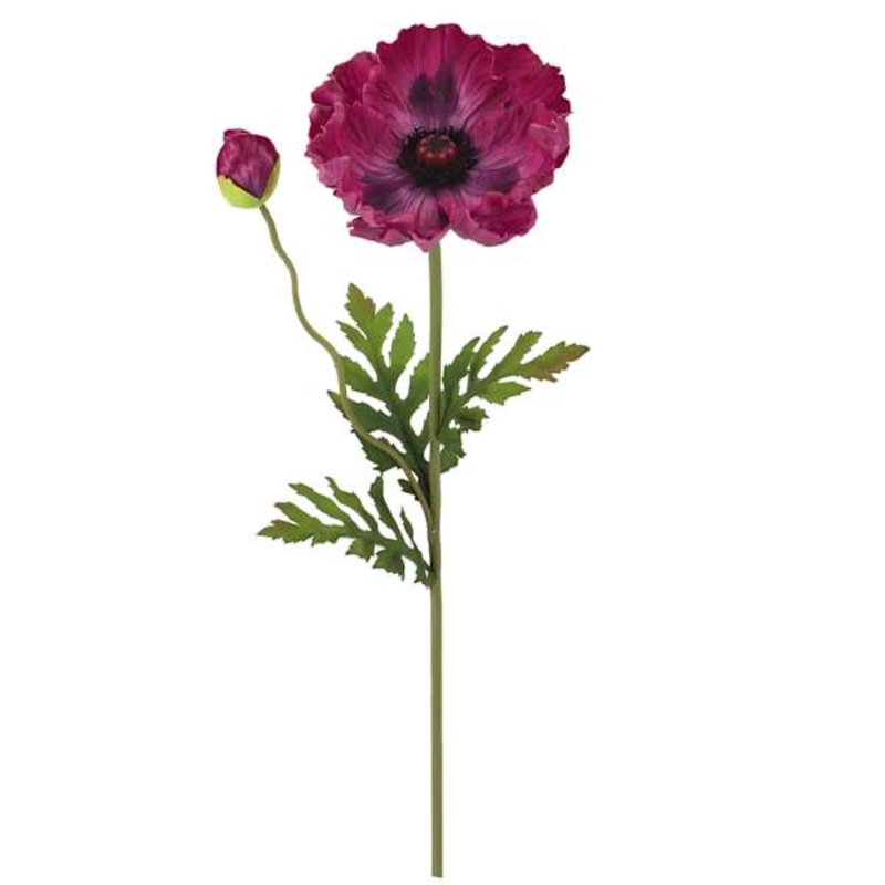 Willow Crossley Purple Poppy Floral Stem, 28.5″