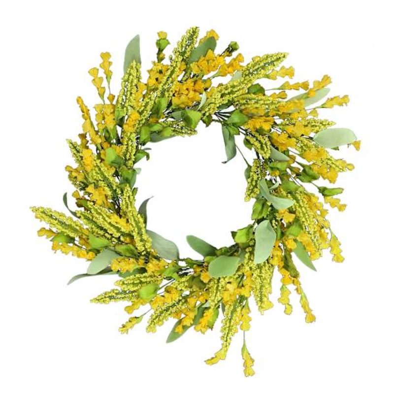 Yellow Wildflowers Floral Wreath, 22″