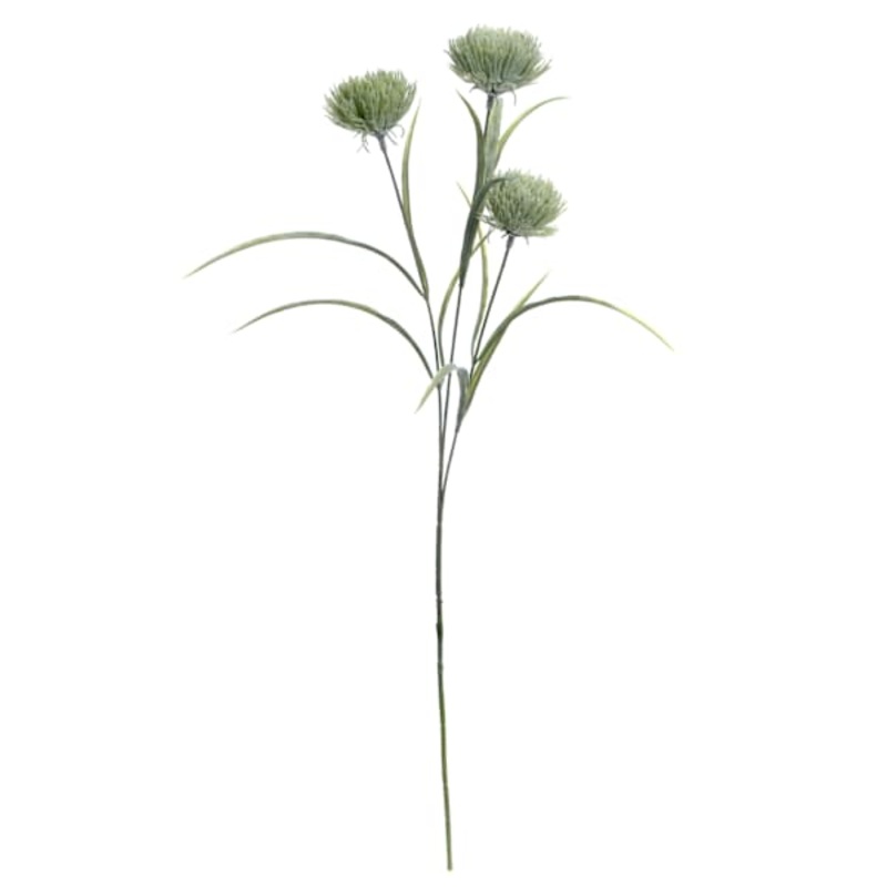 3-Bulb Green Thistle Floral Spray, 28″