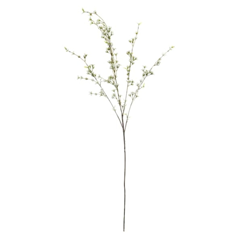 4-Head White Wax Flower Stem, 46″