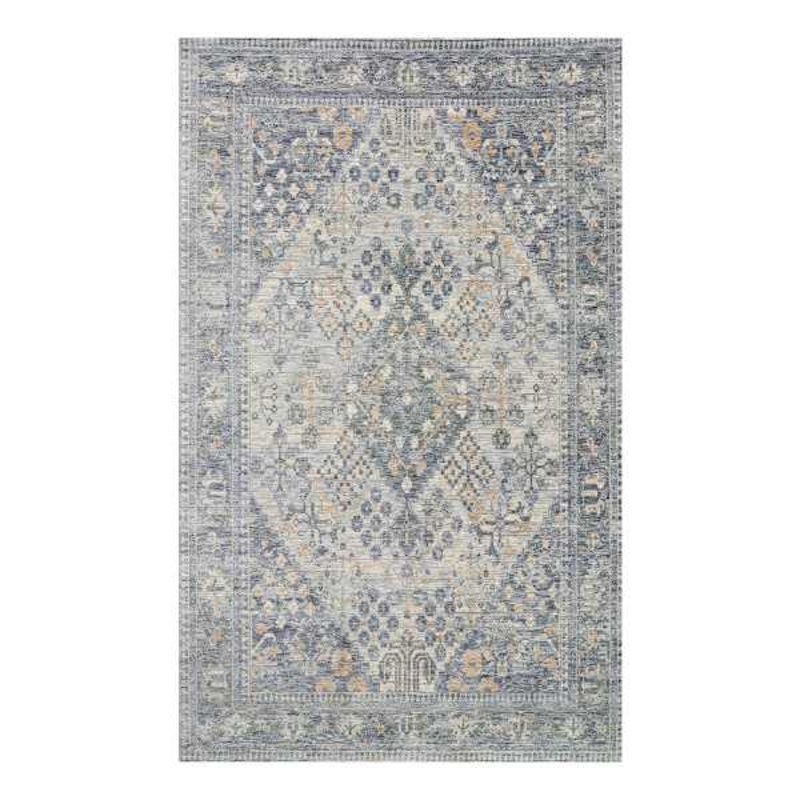 (A436) Honeybloom Penelope Grey Diamond Distressed Look Area Rug, 8×10