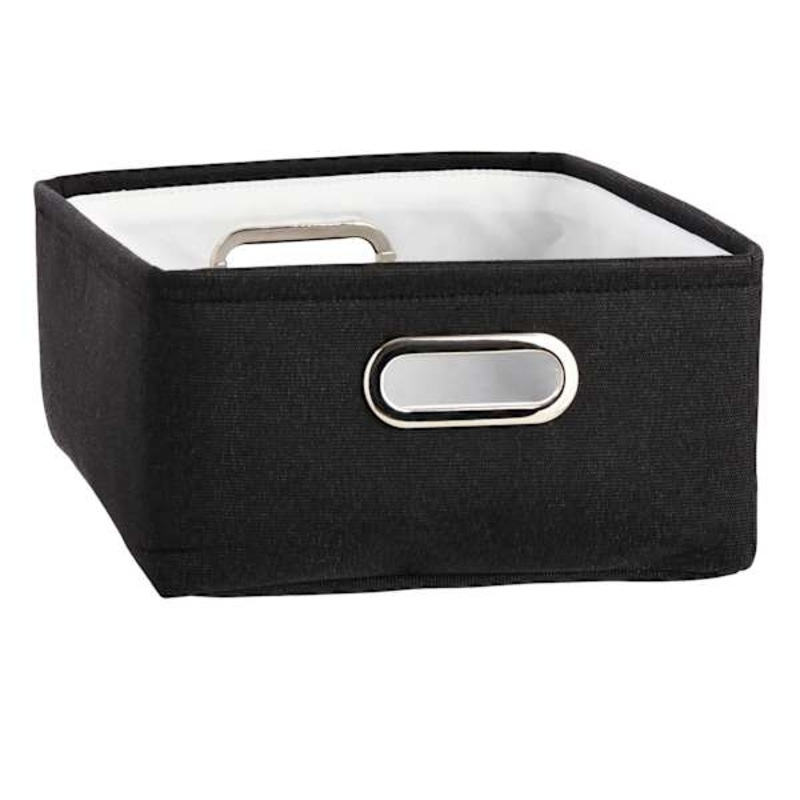 Black Rectangle Fabric Storage Basket, Large
