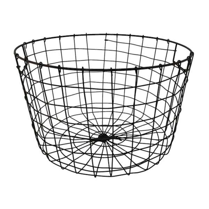 Dark Grey Metal Basket Medium | At Home