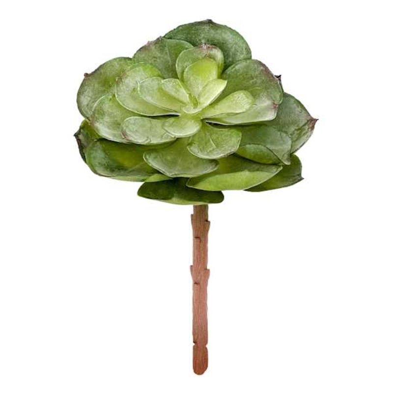 Green Flocked Succulent Pick, 5.5″