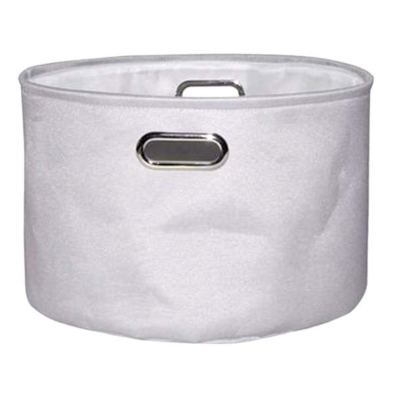 Light Grey Round Fabric Storage Basket, Large