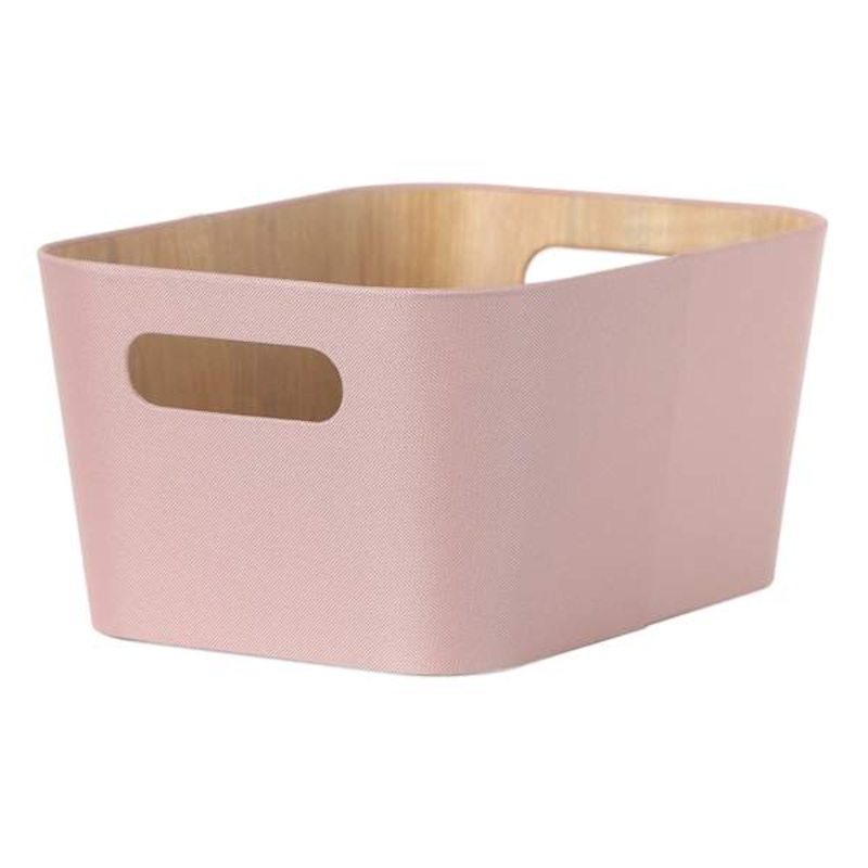 Pink Sage & Wood Prnt Storage Basket, 7.5l