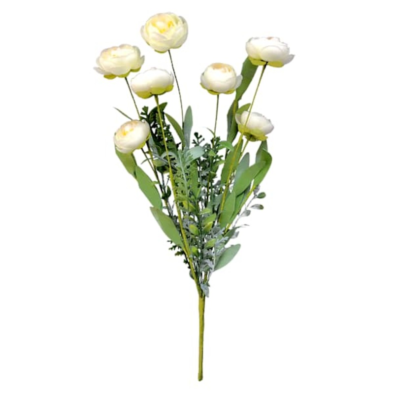 White Peony Floral Spray, 21″
