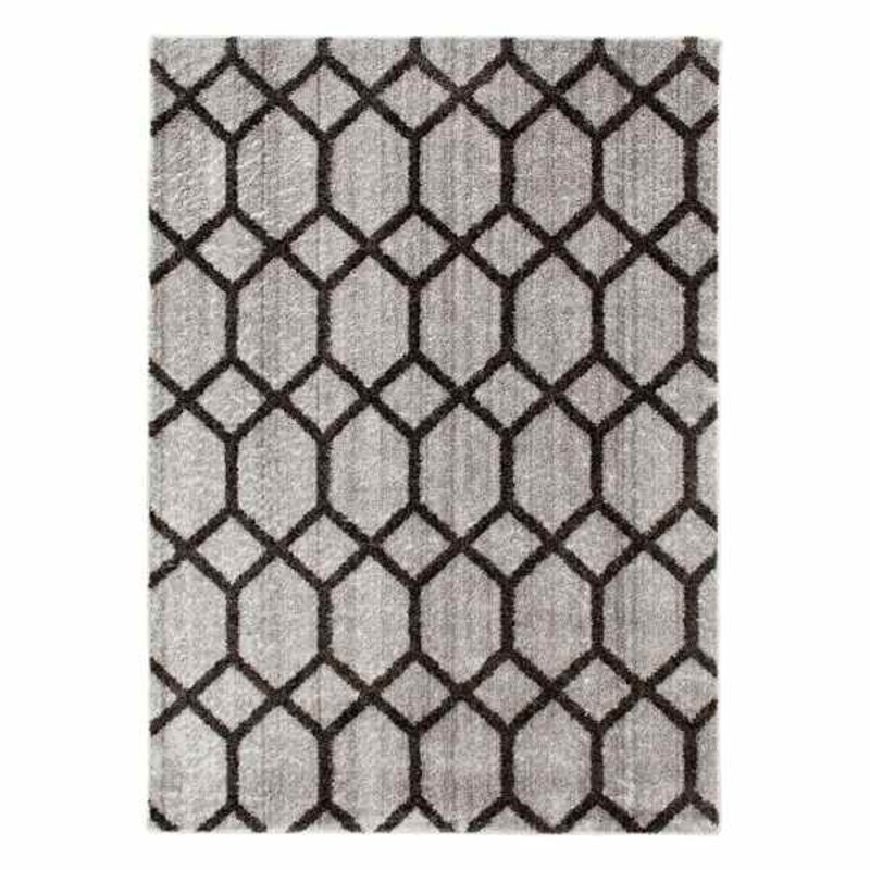 Zion Black and Grey Tufted Area Rug with Non-Slip Back 8×10 | Area Rugs | At Home