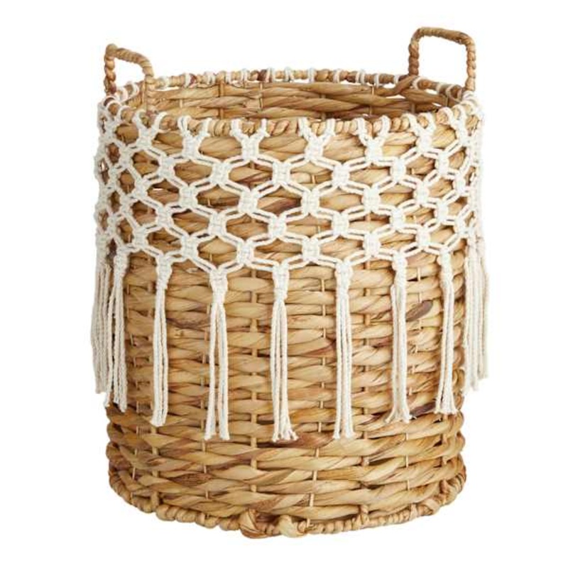 Found & Fable Water Hyacinth with Macrame Basket, Medium