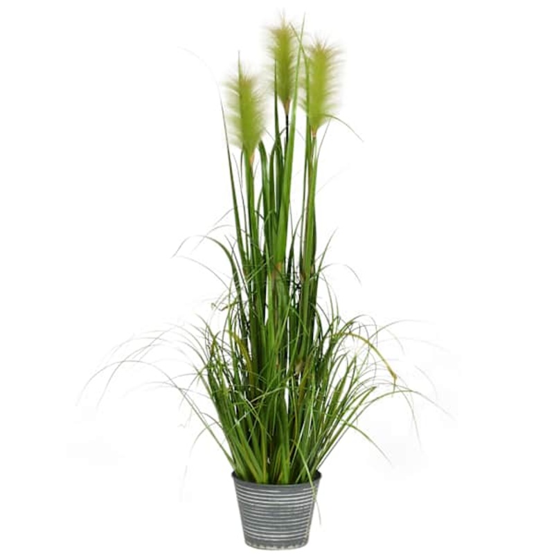 Green Grass Bundle with Metal Planter, 48″