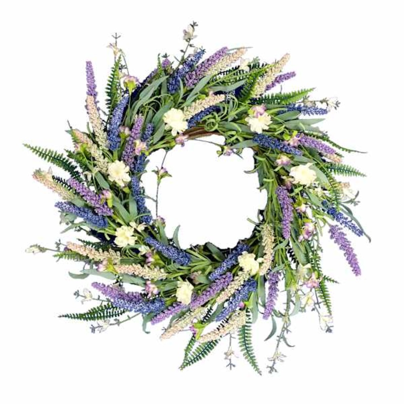 Purple Heather & Floral Wreath, 24″