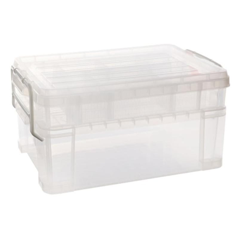 REAL SIMPLE 2-Tier Plastic Organizer with Handles