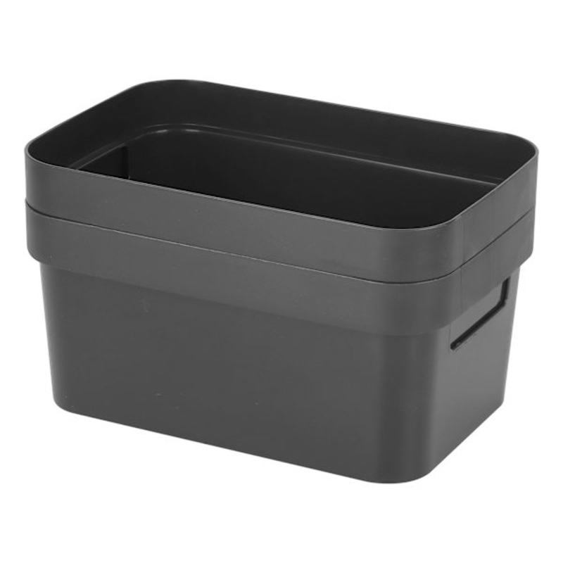 2-Pack Black Storage Bin, Small
