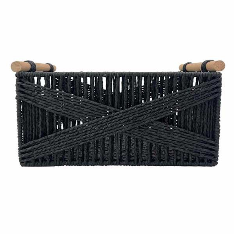 Black Paper Rope Basket, Large