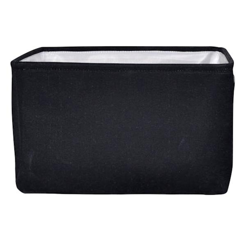 Black Rectangle Fabric Storage Basket, Small