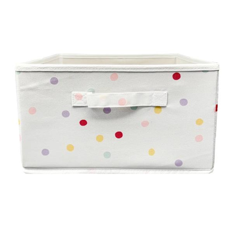 Dot Pattern Fabric Storage Basket, Medium