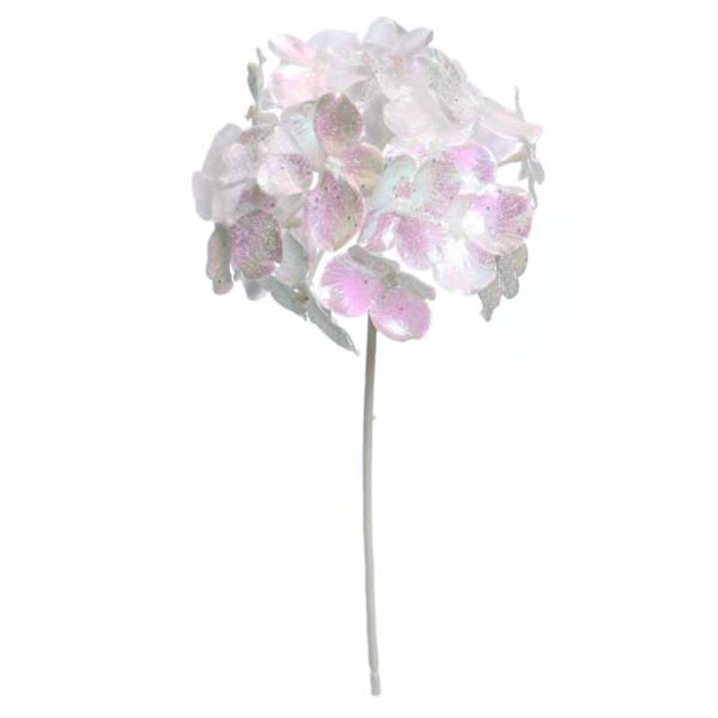 Glitter & Metallic Hydrangea Pick 10.5″ | At Home