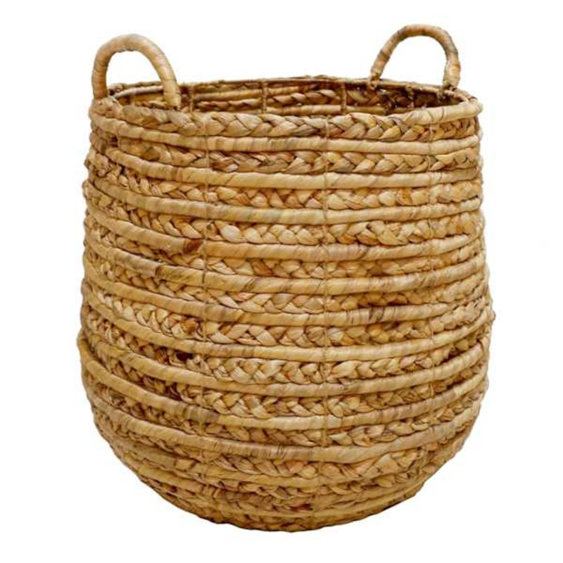 Honeybloom Natural Water Hyacinth Storage Basket, Large