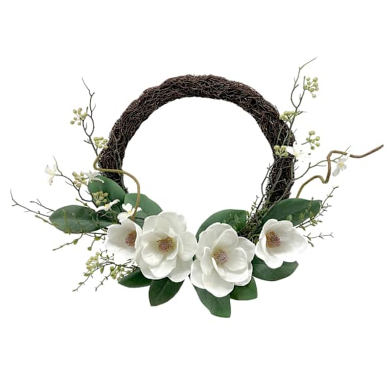 Magnolia Half Wreath, 24″