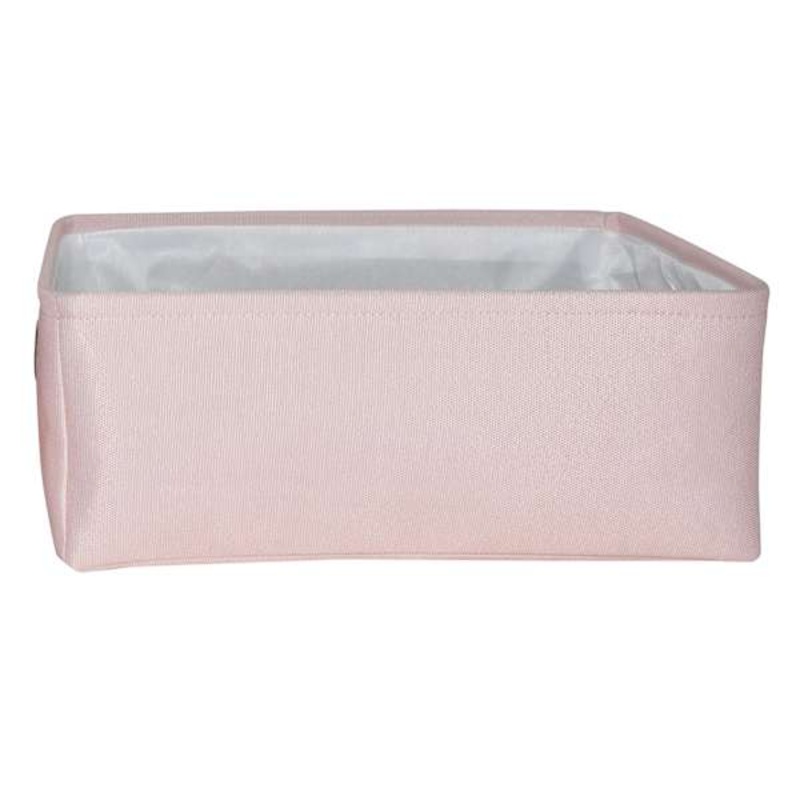 Pearl Blush Pink Rectangle Fabric Storage Basket, Large