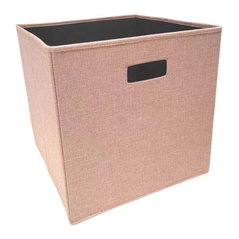 Pink Square Fabric Storage Cube, 13″