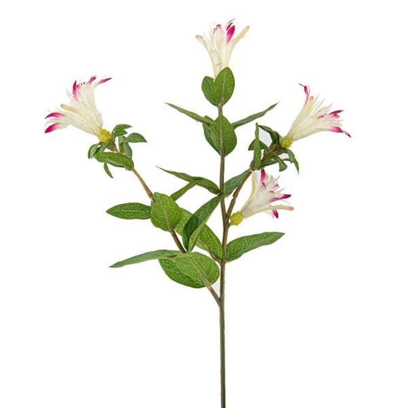 Pink & White Natural Touch Honeysuckle Pick, 12″