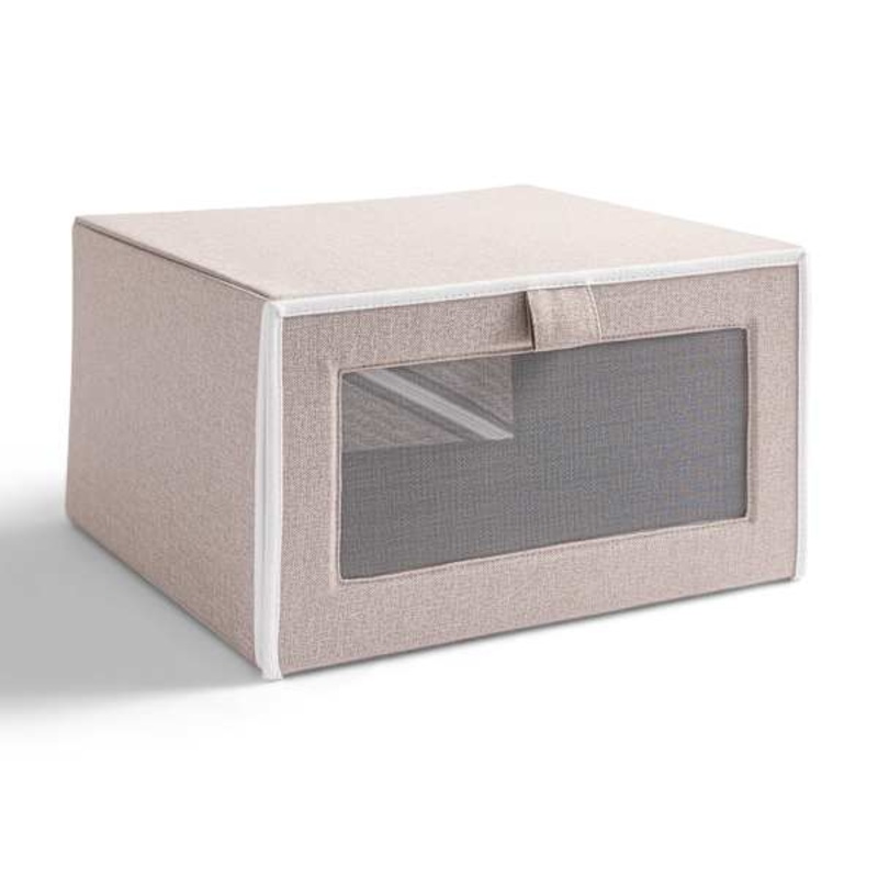 REAL SIMPLE Fabric Closet Storage Bin with Magnetic Opening, Large