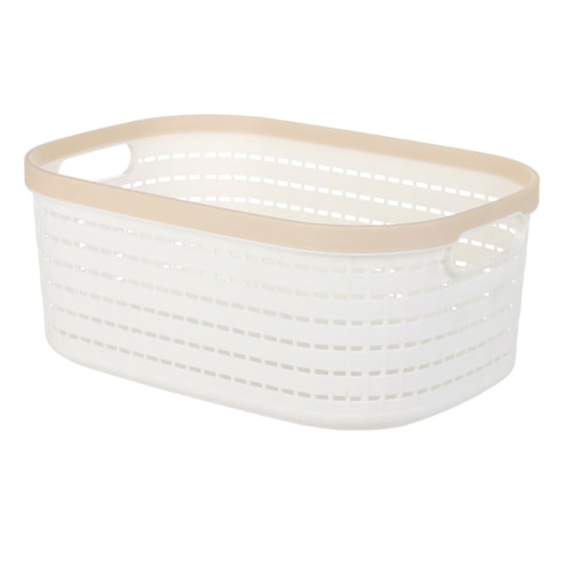 REAL SIMPLE White Rattan Storage Basket, Medium