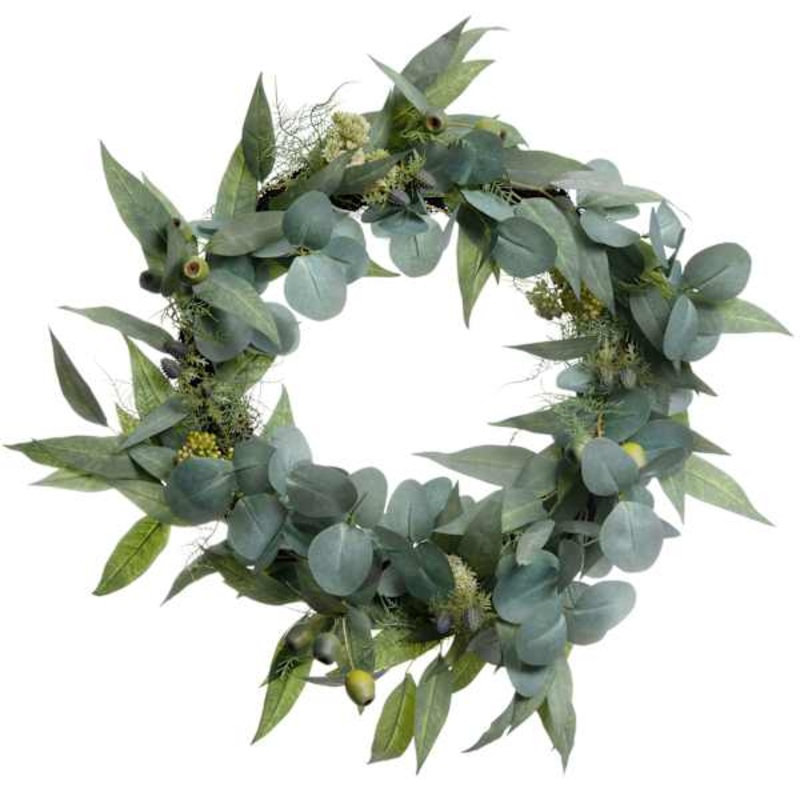 Willow Crossley Eucalyptus & Thistle Wreath, 24″