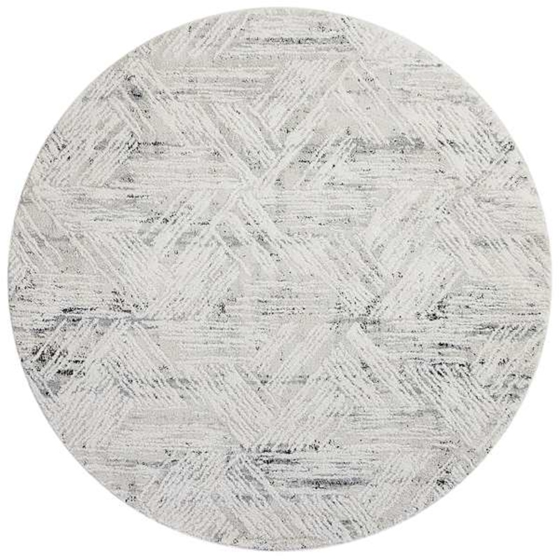 (B593) Boulder Ivory Round Rug, 6′