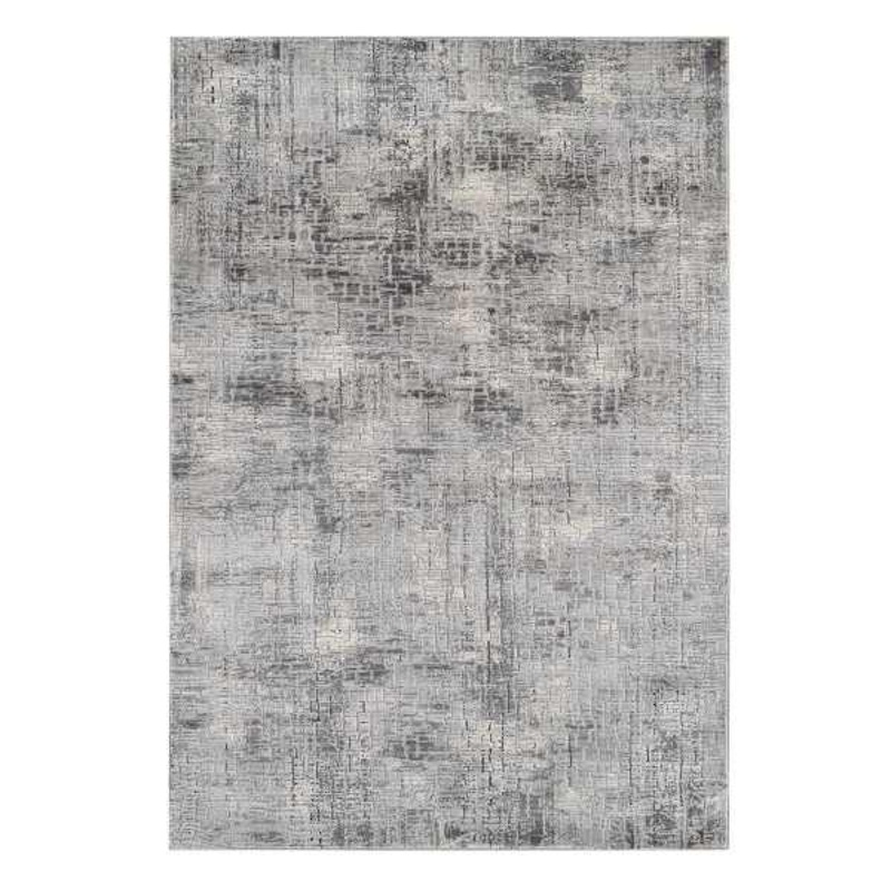(B656) Mixed Grey Abstract Soft High-Low Design Area Rug, 5×7
