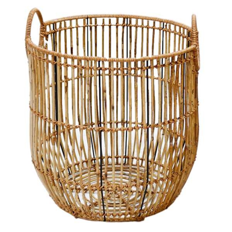 Found & Fable Round Rattan Storage Basket, Large