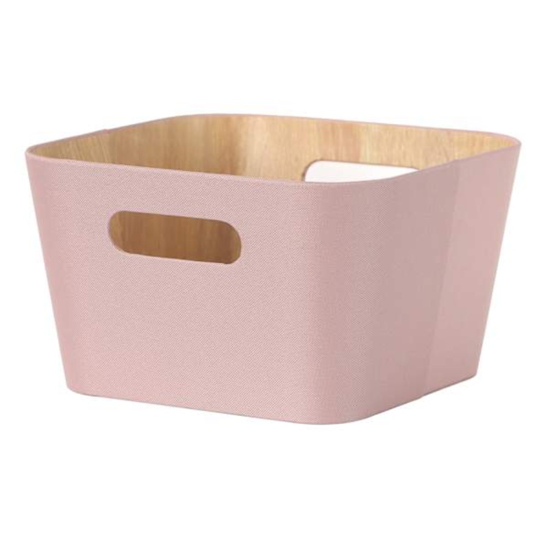Pink Sage & Wood Storage Basket, 8l