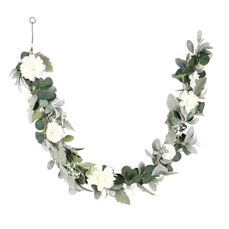 Ranunculus & Eucalyptus Floral Garland, 72″
