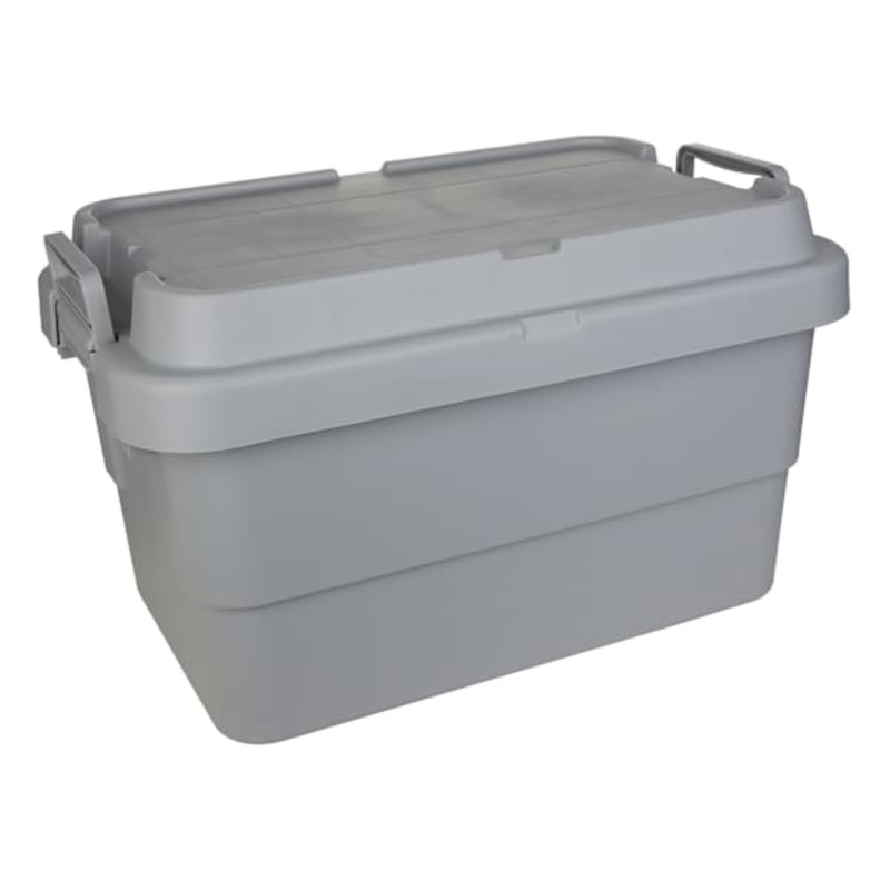 REAL SIMPLE Matte Grey Tote with Lock Latches, Medium