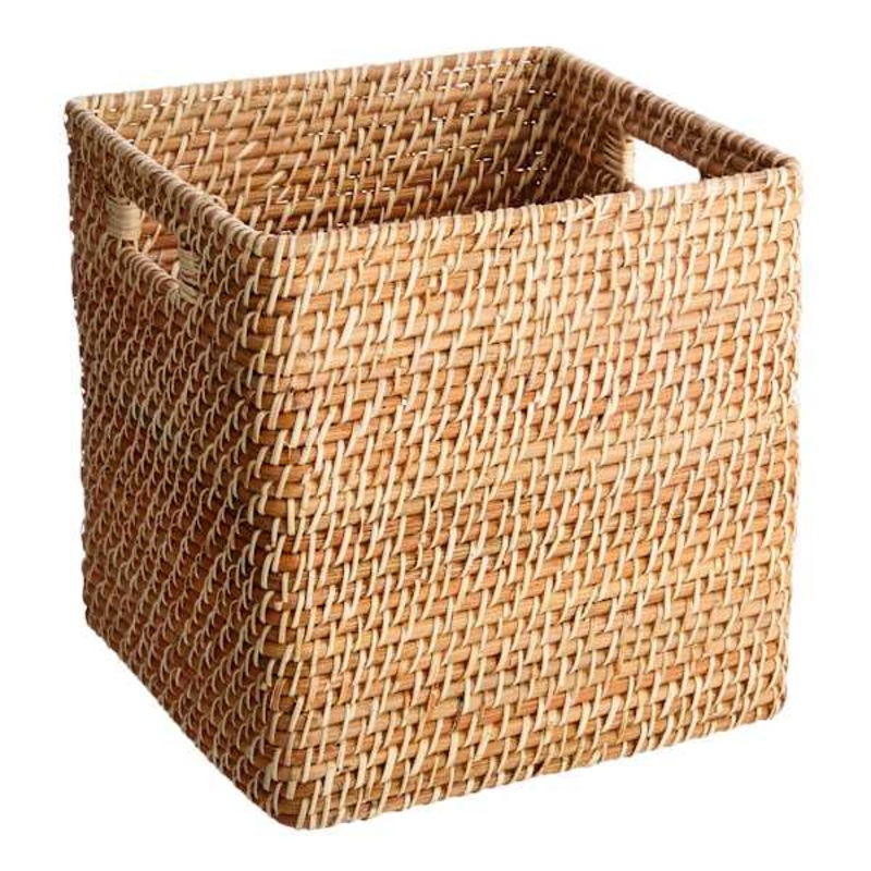 REAL SIMPLE Rattan Modular Storage Cube, 13″