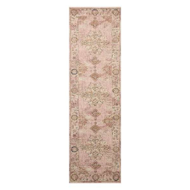 (A465) Jewel Pink Medallion Runner, 2.2×8