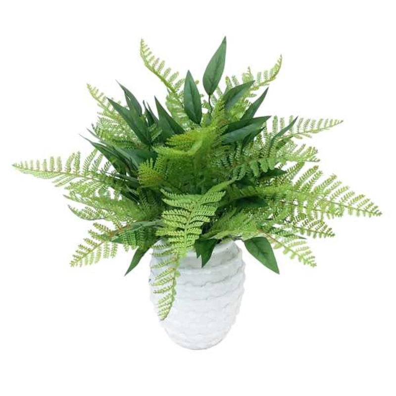 Greenery in Cement Pot, 22″