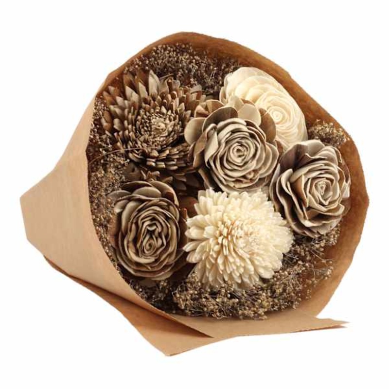 Mixed White & Natural Flower Bouquet, 24″