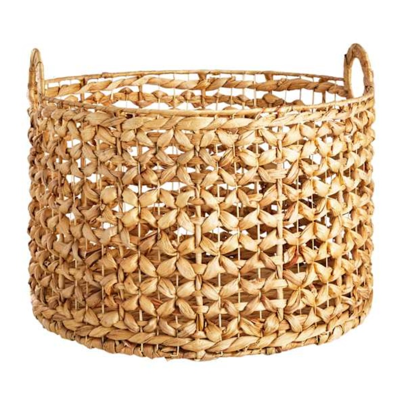 Providence Melia Round Flower Weave Storage Basket Large | Storage Solutions | At Home