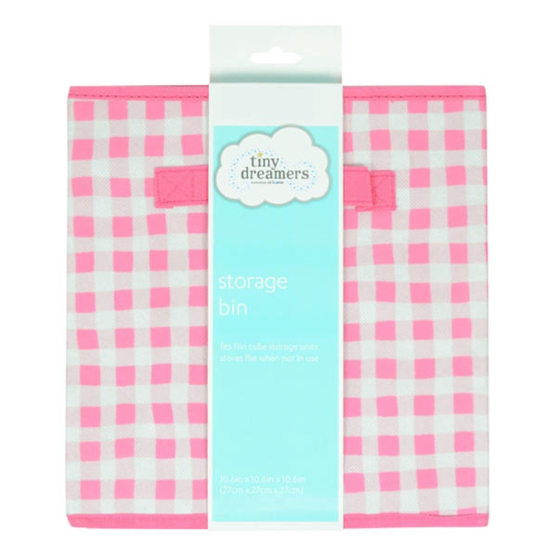 Tiny Dreamers Collapsible Pink Gingham Modular Cube