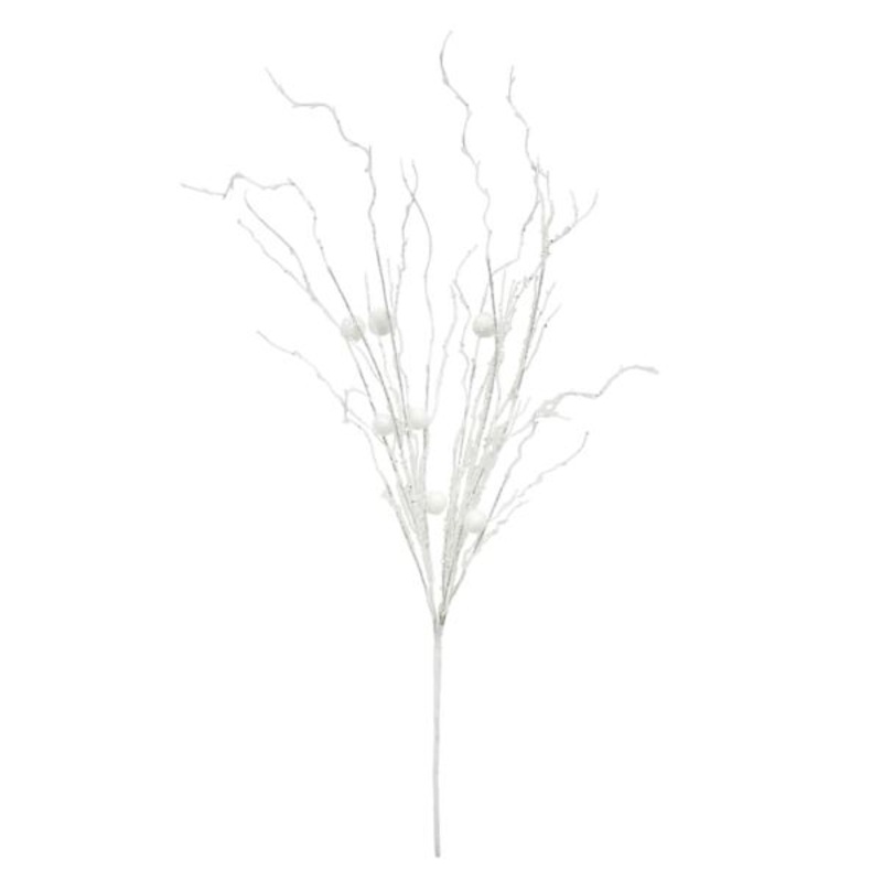 White Glittered Berry Stem 32″ | Holiday Dcor | At Home