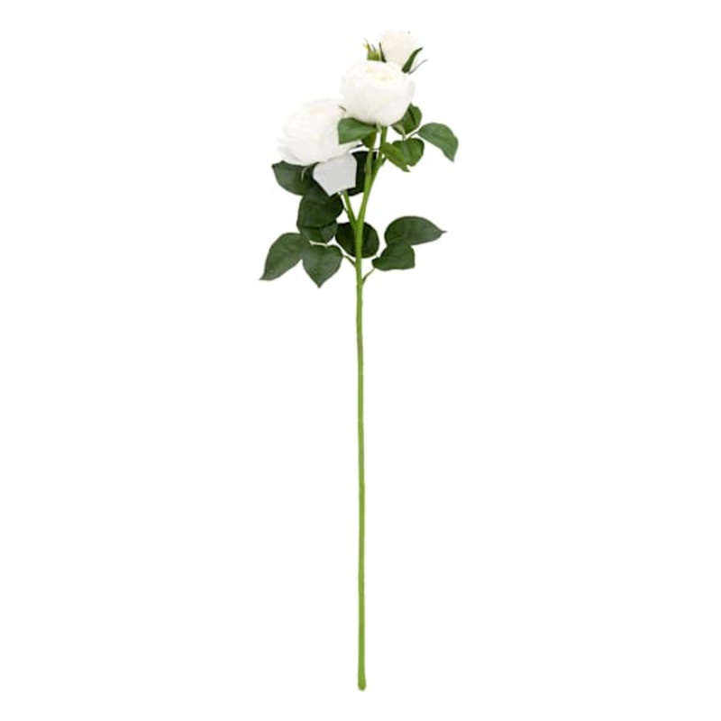 White Real-Feel Rose Stem, 29″