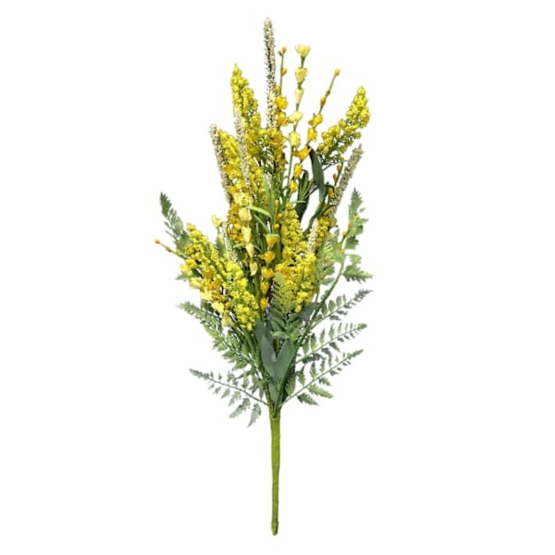 Yellow Heather Floral Spray, 21″