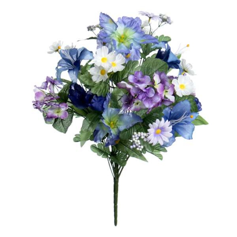 21-Head Iris & Hydrangea Mix Bush, 25″